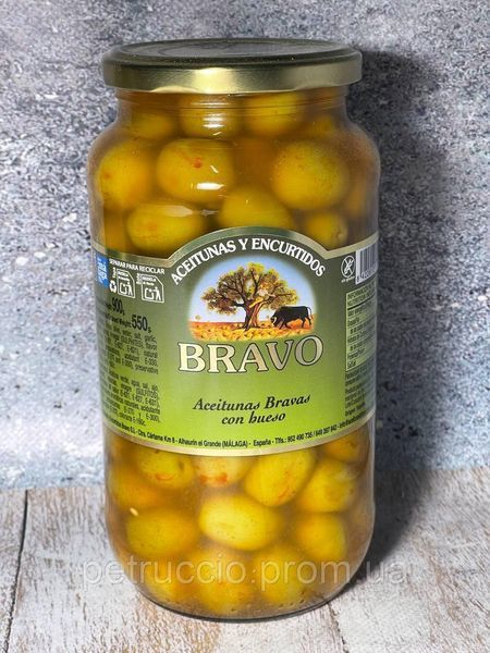Оливки зелені пікантні Bravo Aceitunas Bravas, 1000 г 10047 фото