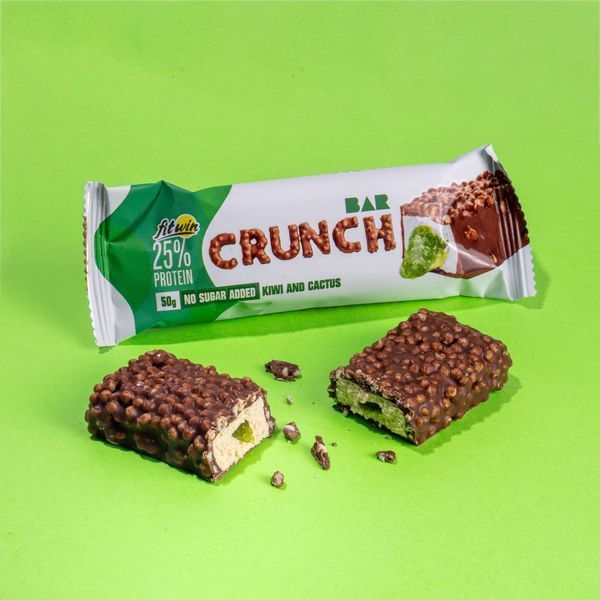 Батончик протеїновий FitWin Crunch Bar ківі-кактус без цукру, 50 г 10022 фото